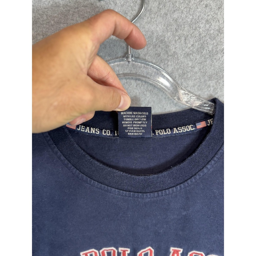 US Polo Assn Shirt Mens 2XL Navy Blue 1890 Embroidered Flag Graphic Cotton Tee - Picture 3 of 9